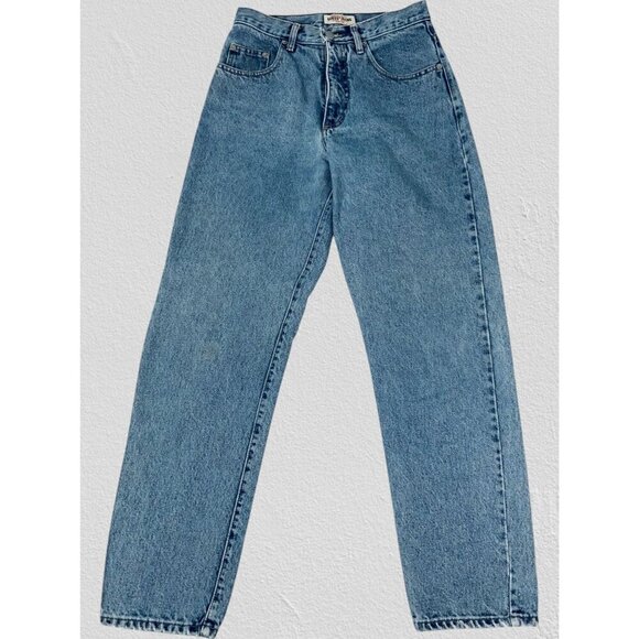 Vintage Guess Ladies Blue Denim High Waisted Jeans Size 26 Classic Fit Logo - Picture 2 of 10